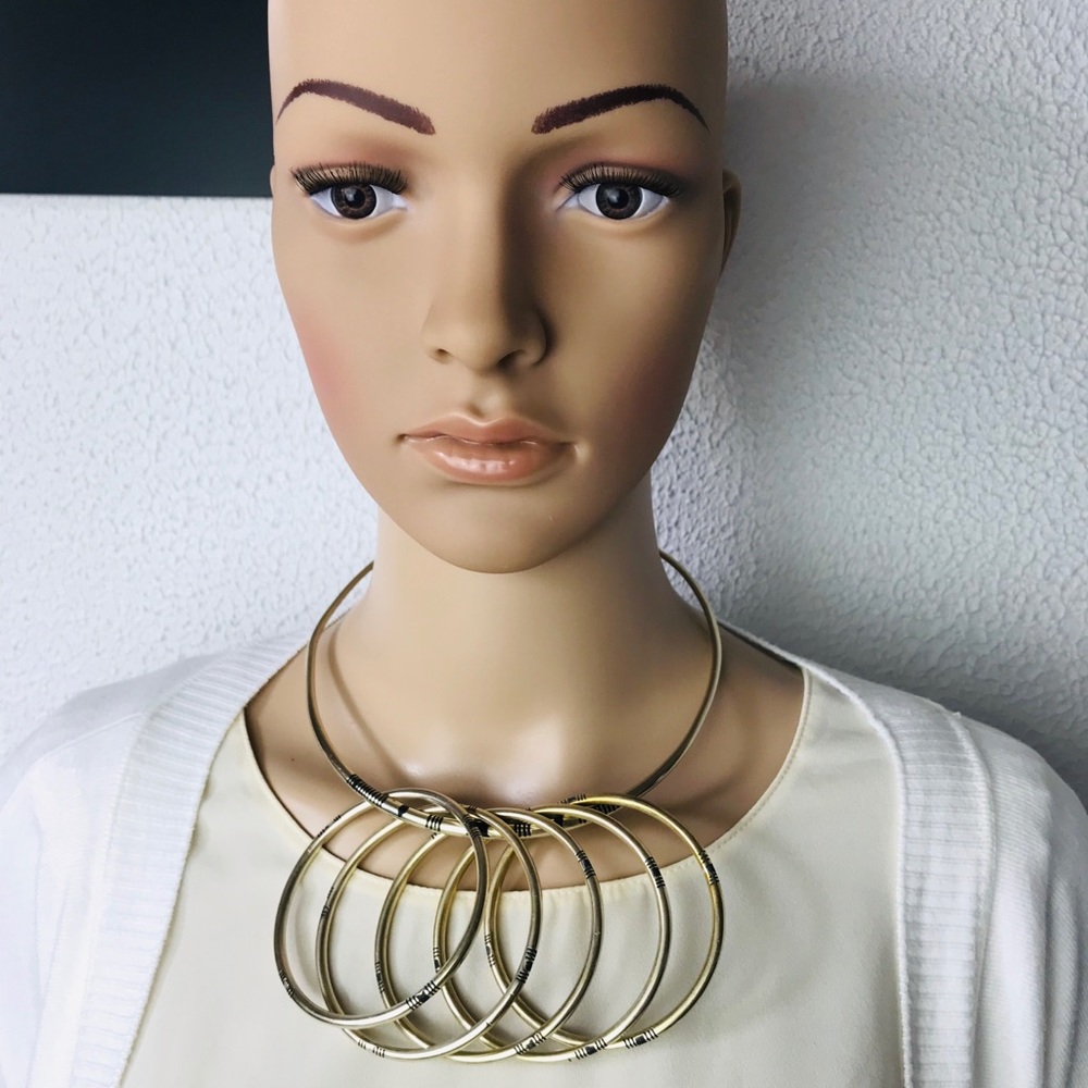 Antique Vintage Silver Choker Necklace Bangles Set